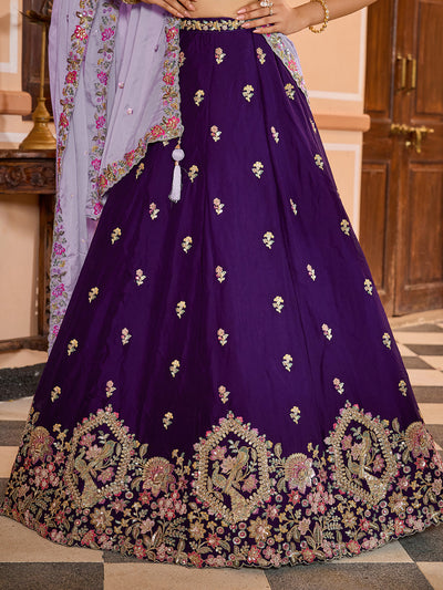 Georgette Fabric Sequins embroidery Semi-Stitched Lehenga & Unstitched Blouse With Dupatta House of Panchhi
