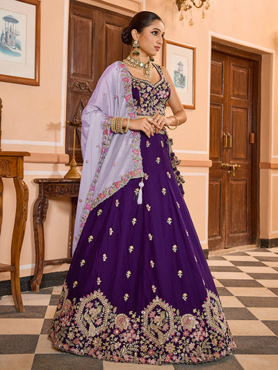 Georgette Fabric Sequins embroidery Semi-Stitched Lehenga & Unstitched Blouse With Dupatta House of Panchhi