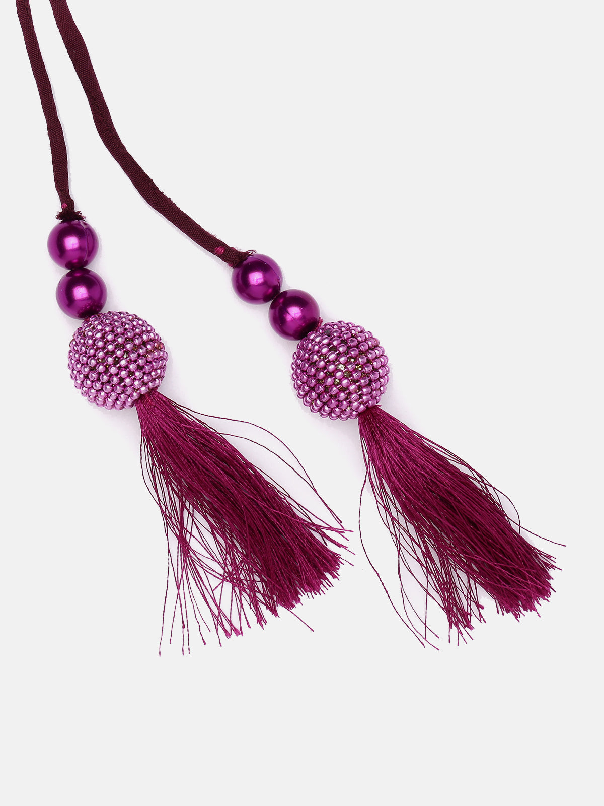 Magenta Mirror, Sequence & Val Hand Made Ethnic Waist Belt With Tassels